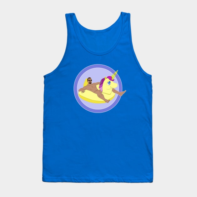 Man lying on inflatable unicorn inflatable buoy Tank Top by DiegoCarvalho